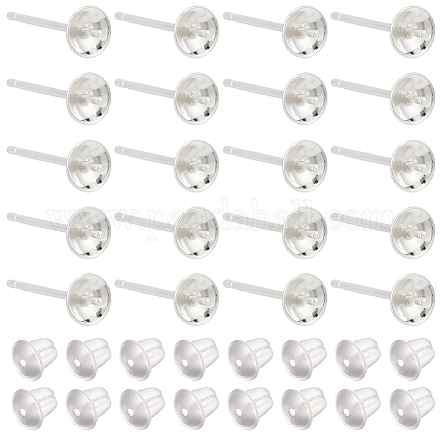 20 пара 925 сережек-гвоздиков из стерлингового серебра STER-GO0001-46-1