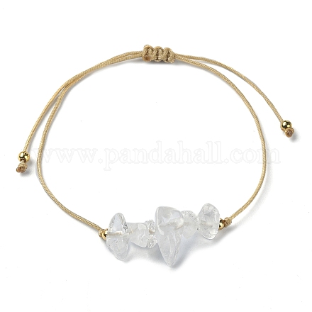 Geflochtene Perlenarmbänder mit natürlichen Quarzkristallsplittern BJEW-JB09851-04-1