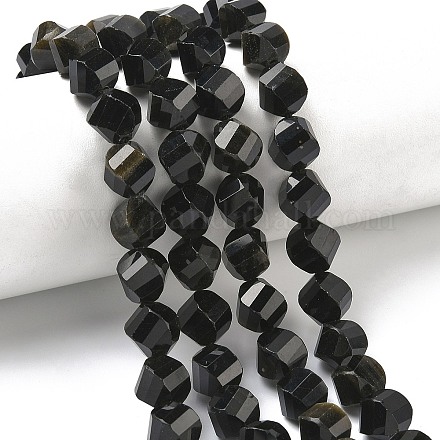 Естественный золотистый отлив обсидиан бисер пряди&nbsp;G-C267-B18-1