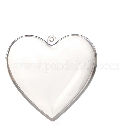 Décorations de pendentifs remplissables de coeur en plastique transparent XMAS-PW0002-03C-1