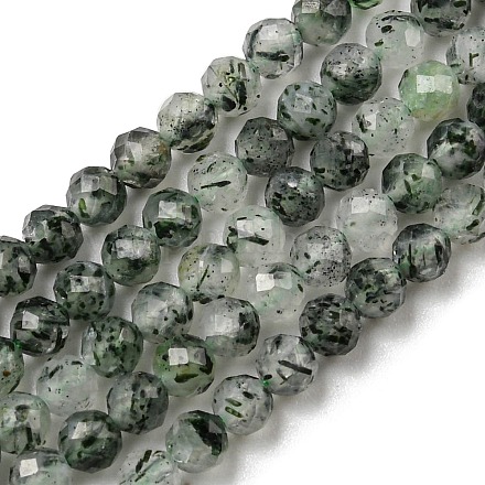 Chapelets de perles en quartz rutile vert naturel G-G0005-C03-1