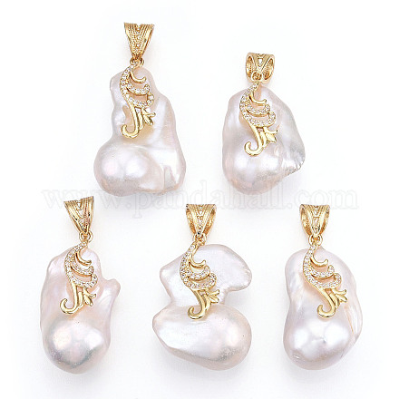 Pendentifs perle keshi perle baroque naturelle PEAR-N020-J26-1