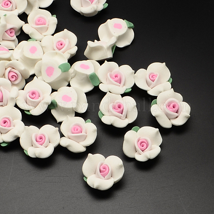 Handmade Polymer Clay Flower Cabochons CLAY-Q221-28-1