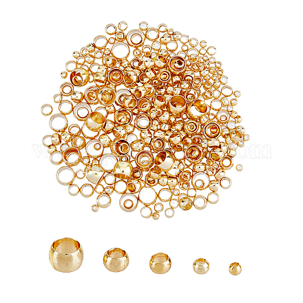 Superfindings 5 taille de perles à écraser en laiton plaqué or véritable KK-FH0005-36G-1