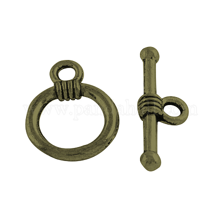 Tibetan Style Alloy Ring Toggle Clasps TIBEP-357-AB-FF-1