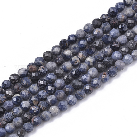 Chapelets de perles en saphir naturel X-G-S361-3mm-009-1