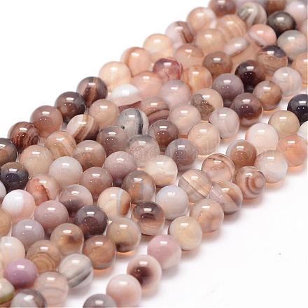 Chapelets de perles en agate rayée naturelle/agate à bandes G-K155-A-4mm-13-1