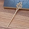 Alloy Hair Stick Findings, Light Gold, 144x29x3mm
