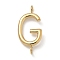 304 Stainless Steel Letter Connector Charms, Real 14K Gold Plated, Letter G, 12x6x2mm, Hole: 1.2mm