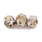 Electroplate Glass Beads, Rondelle with Pattern, Faceted, Dark Goldenrod, 7~8x5.5~6mm, Hole: 1~1.2mm