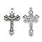 Easter Theme Tibetan Style Alloy Pendants, Cadmium Free & Lead Free, Crucifix Cross, Antique Silver, 38x22.5x5mm, Hole: 1.4mm