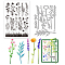 1Pc Carbon Steel Cutting Dies Stencils, with 1 Sheet PVC Plastic Stamps, for DIY Scrapbooking, Flower, Stamps: 160x110x3mm; Stencils: 98x141x0.8mm
