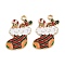 Christmas Theme Alloy Enamel Pendants, Golden, Christmas Socking, 26x20x1.5mm, Hole: 1.8mm