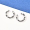 316 Stainless Steel Hoop Nose Rings, Antique Silver, Oval, 12x13x2.5mm