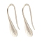 Rack Plating Brass Earring Hooks, Cadmium Free & Lead Free, Long-Lasting Plated, Silver, 18x4mm, Hole: 1.6mm, Pin: 0.6mm