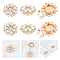 4Pcs Alloy Rhinestone Cufflinks, with Plastic Imitation Pearl, Golden, 28mm