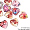 Glass Cabochons, Heart, Mixed Color, 12x12mm