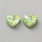 Resin Cabochons, Heart, Light Green, 16x18x9.5mm