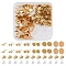 304 Stainless Steel Stud Earring Findings, Flat Round, with 304 Stainless Steel Friction & Plastic Ear Nuts, Real 24K Gold Plated, 3~12x0.3mm, Pin: 0.7~0.8mm