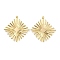 Brass Pendants, Rhombus Charms, Real 18K Gold Plated, 31x29x2mm, Hole: 1mm