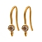 304 Stainless Steel Rhinestone Earring Hooks, DIY Earring Accessories, Real 18K Gold Plated, 14.5x13.5x3.5mm, Hole: 1.6mm