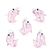 Handmade Lampwork Pendants, Dolphin, Pearl Pink, 27~30x21~24x15~17mm, Hole: 1~1.6mm