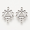 Tibetan Style Alloy Links connectors, Flower, Cadmium Free & Lead Free, Chakra, Manipura, Antique Silver, 20x14x1.5mm, Hole: 1mm, about 1425pcs/1000g