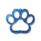 Acrylic Pendants, Paw Print, Blue, 45.5x50.5x2.5mm, Hole: 2mm