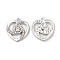 Zinc Alloy Rhinestone Pendants, Heart with Vortex Charms, Platinum, 20x19x3mm, Hole: 1.6mm