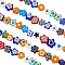 5 Strands Handmade Millefiori Glass Bead Strands, Flower, Colorful, 6.4~9x3.2mm, Hole: 1mm, about 56pcs/Strand, 15.75''(40cm)
