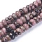 Natural Rhodonite Beads Strands, Rondelle, 8x4.5~5mm, Hole: 1mm, about 76~77pcs/strand, 15.1~15.3 inch(38.5~39cm)