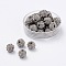 Polymer Clay Rhinestone Beads, Pave Disco Ball Beads, Grade A, Round, PP11, Black Diamond, PP11(1.7~1.8mm), 8mm, Hole: 1.5mm