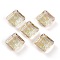 Embossed Glass Rhinestone Pendants, Abnormity Embossed Style, Rhombus, Faceted, Paradise Shine, Diagonal Length: 13mm, Side Length: 10mm, 13x13x5mm, Hole: 1.2mm