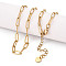 Ion Plating(IP) 304 Stainless Steel Paperclip Chain Necklace, Real 18K Gold Plated, 19.69 inch(50cm)