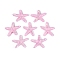 Transparent Resin Cabochons, Starfish, with Paillette/Sequins, Pearl Pink, 32.5~33x41.5~43x9~10mm