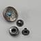 Brass Snap Button, with Plastic Bead, Alloy Cap, Cotton-padded Clothes Coat Down Jacket Buckle, Antique Silver, Deep Sky Blue, 19.5x9mm, Hole: 1.8mm
