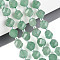 Natural Green Aventurine Beads Strands, Twist, Faceted, with Seed Beads, 8~8.5x8~8.5x8~8.5mm, Hole: 1~1.2mm, about 35~37pcs/strand, 14.37~14.96''(36.5~38cm)