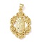 Brass Pendants, Virgin Mary, Lead Free & Cadmium Free, Long-Lasting Plated, Real 18K Gold Plated, 28x18.5x3mm, Hole: 5mm
