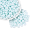 200Pcs Opaque Baking Paint Glass Seed Beads, Round Hole, Rondelle, Light Cyan, 8~8.5x5mm, Hole: 1.2~1.4mm