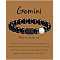 12 Constellation Round Opalite Beads Stretch Bracelets, with Black Agate Round Beaded, Gemini, 3/8x2-3/8 inch(1x6cm)