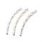 Brass Tube Beads, Fancy Cut Curved Beads, Rack Plating, Long-Lasting Plated, Silver, 34x2mm, Hole: 1.2mm
