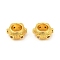 Brass Cubic Zirconia European Beads, Cadmium Free & Nickel Free & Lead Free, Flat Round, Matte Gold Color, 8x4mm, Hole: 4mm