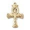 304 Stainless Steel Pendants, Ankh Egyptian Cross with Eagle of Saladin Charm, Ion Plating(IP), Real 18K Gold Plated, 34x21.5x3mm, Hole: 2mm
