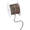 304 Stainless Steel Cable Chains, Unwelded, with Plastic Spool, Rainbow Color, 4x3x0.7mm, 5m/roll