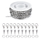 DIY Chain Bracelet Necklace Making Kits, Including 304 Stainless Steel Box Chains/Venetian Chains & Lobster Claw Clasps, 201 Stainless Steel Snap On Bails, Stainless Steel Color, Chain: 10m/bag