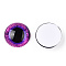 Glass Cabochons, Half Round with Eye, Orchid, 20x6.5mm