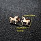 201 Stainless Steel Stud Earrings, Rose Gold, Unicorn, 7x11mm