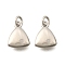 Brass Charms, Rack Plating, Lasting Plated, Cadmium Free & Lead Free, Platinum, with Jump Ring, Triangle, 9.5x7.5x2.5mm, Hole: 2mm