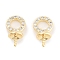 Brass Cubic Zirconia Peg Bails, Flat Round, Real 18K Gold Plated, 13x7.2x5.5mm, Hole: 3.8mm, Pin: 1mm