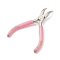 (Defective Closeout Sale: Dirty Handle Cover), 45# Carbon Steel Jewelry Pliers, Bent Nose Pliers, Pink, 11.5x8.5x0.85cm